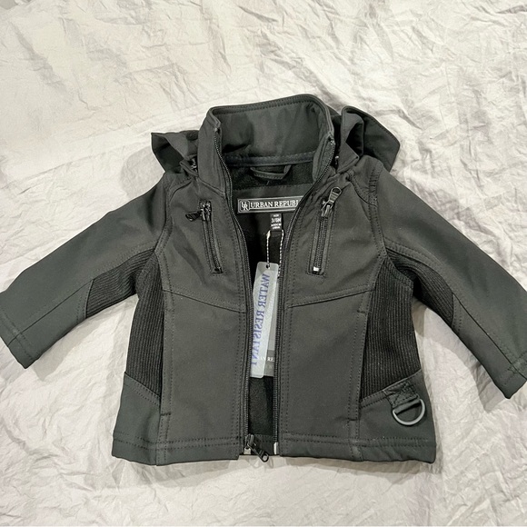 NWT Urban Republic Infant Hooded Jacket Black Sz 3/6 Months - Picture 2 of 11